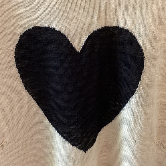 Zadig & Voltaire gaby heart intarsia 100% merino wool heart sweater, Women’s L - Picture 2 of 8